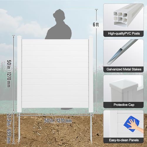 Outdoor Privacy Screens 50x50 Inch Vinyl Fence for AC Units and Trash Cans W21063