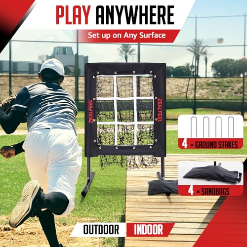 9 Hole Baseball Pitching Net with Strike Zone and Carry Bag V6468