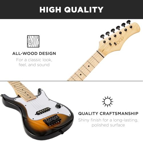 30in Kids Electric Guitar Beginner Starter Kit with Amplifier, Metallic Blue U78618