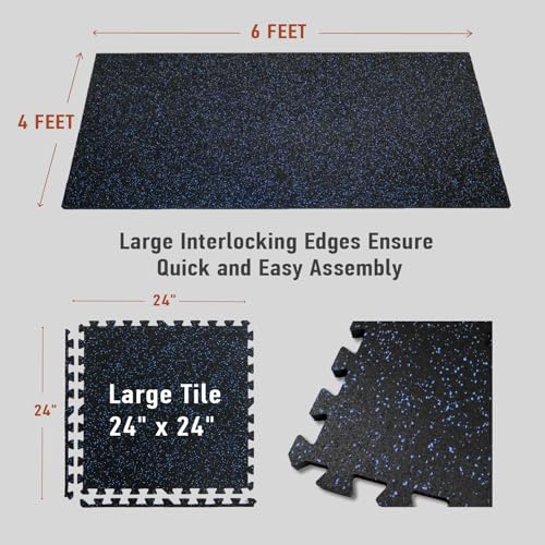 Exercise Mats 24 Sq Ft Interlocking EVA Foam for Home Gym I7577