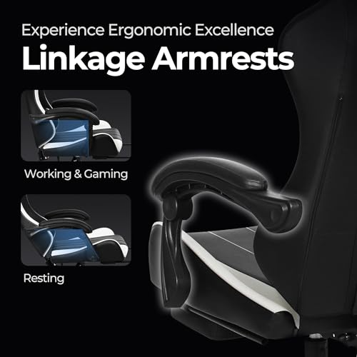 Ergonomic High Back Gaming Chair with Footrest PU Leather Recliner O1049