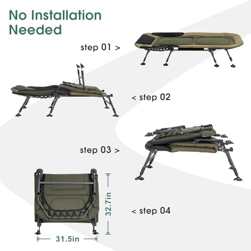 Folding Camping Cot with Mattress for Adults, Portable Outdoor Lounger Z62169