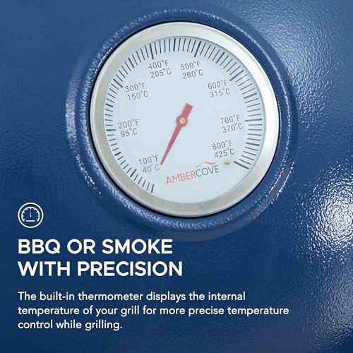 Charcoal Kamado Grill with Pizza Stone and Wheels Q84418