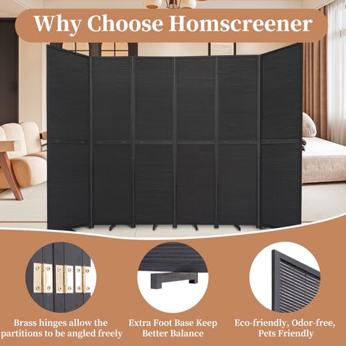 Bamboo Room Divider Folding Privacy Screen 4 Panel Freestanding F401
