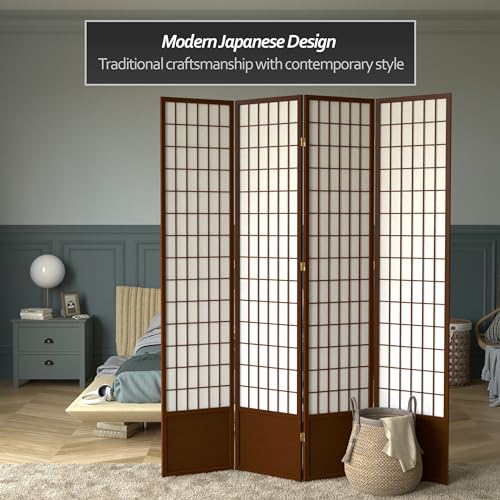 7 ft. Tall Window Pane Shoji Screen Room Divider, 3 Panels T5246
