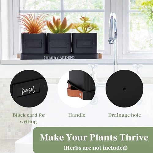 Indoor Herb Garden Planter Set with Tray and Drainage G800785