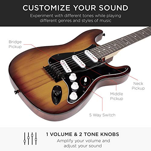 Beginner Electric Guitar Starter Kit with Case, Amp, and Accessories G63095