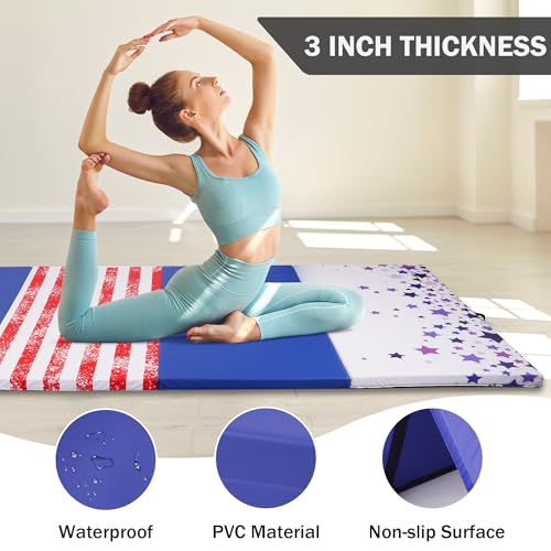 Folding Exercise Gymnastics Mat 4x10x3 Inch with Carrying Handles G881552