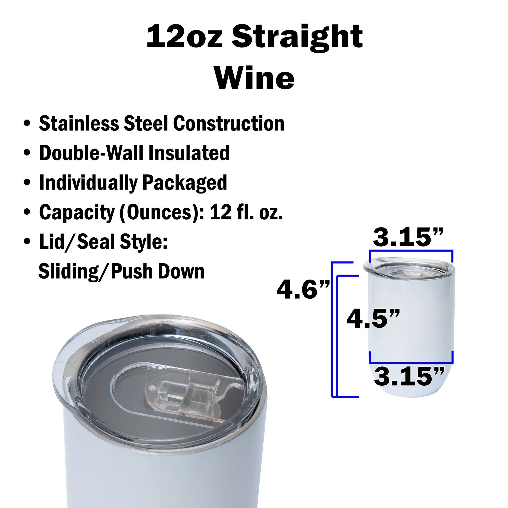 12oz Stainless Steel Insulated Travel Tumbler with Splash Proof Lid C580504