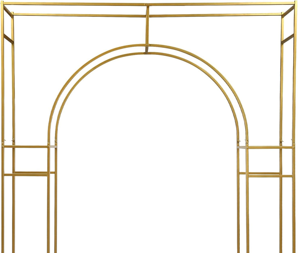 Gold Metal Double Arch Wedding Backdrop Stand P19941