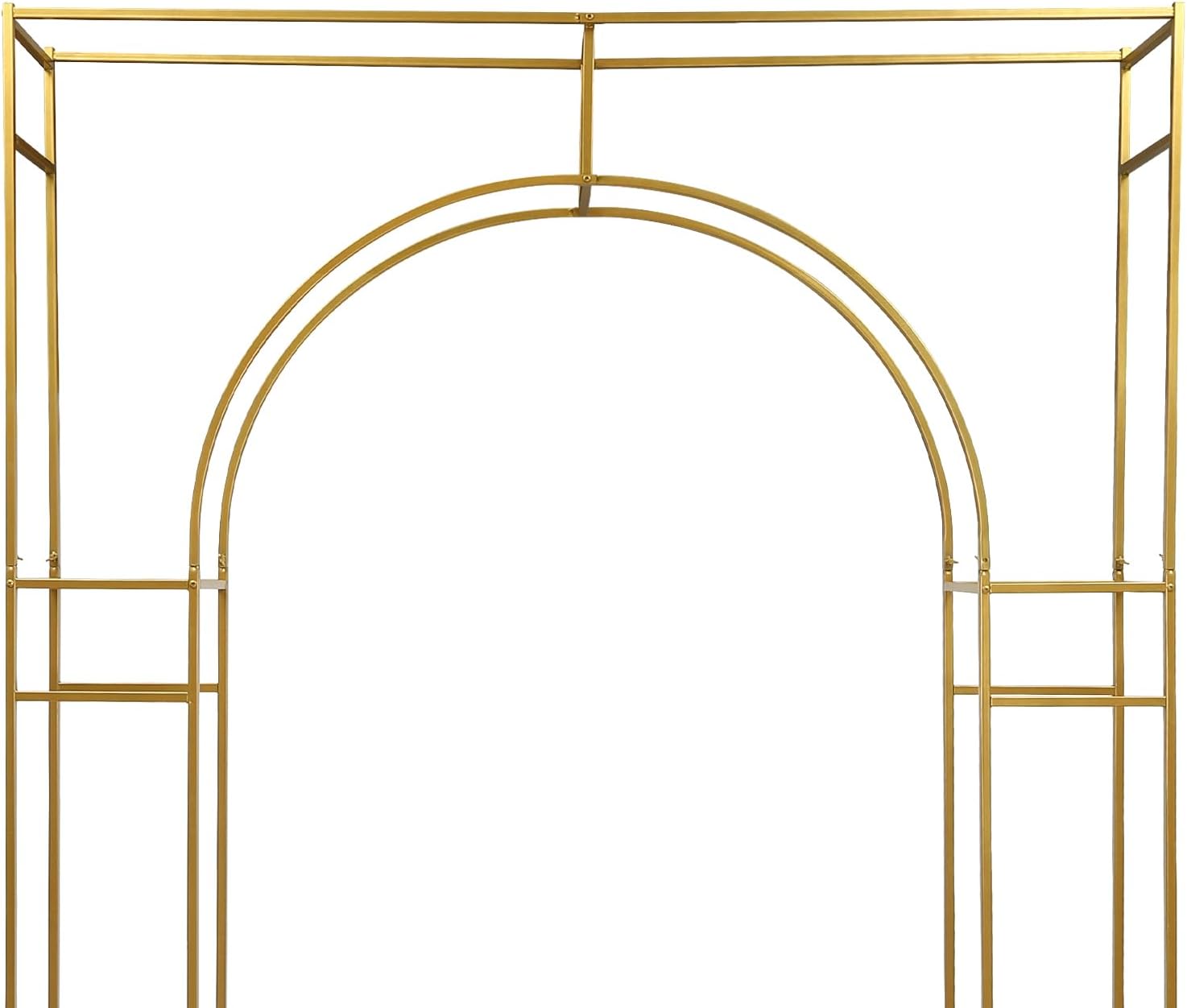 Gold Metal Double Arch Wedding Backdrop Stand P19941