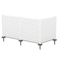 Kozyard 50"W x 47"H Outdoor Privacy Screens - Air Conditioner Fence Panels, Pool Equipment Enclosure, Trash Can Screens Fence Kit for Outside Backyard Patio (2 White Panels)