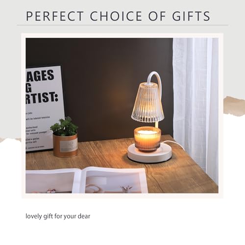 Candle Warmer Lamp with Timer and Dimmer, 2 Bulbs, White P468