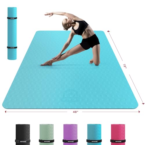 Extra Large Yoga Mat - 72x48, 1/4 Inch Thick, Non-Slip, Eco-Friendly L753346