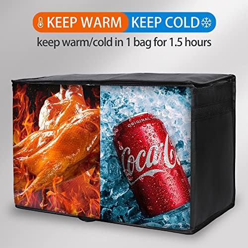 Insulated Food Delivery Bag Hot Cold Meal Carrier Cooler Tote K646948