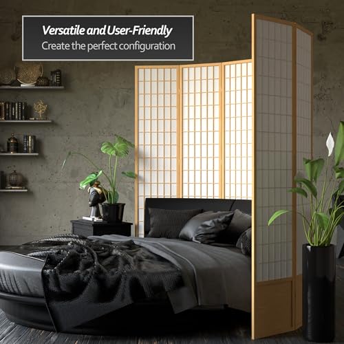 7 ft. Tall Window Pane Shoji Screen Room Divider, 3 Panels T5246