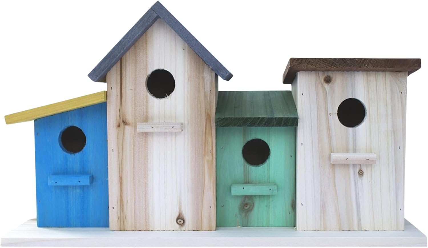 4 Hole Bird House for Outside/Indoors/Hanging, Kits for Children & Adults, Decorative Birdhouse &Home Decoration, Outdoors Feeder for Birds, Bluebirds, Wrens & Chickadees, All Weather