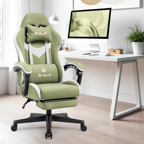 Gaming Chair with Footrest Lumbar Support High Back Recliner Ergonomic Leather Q8605