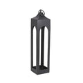 Large Black Lantern, Rustic Metal Decorative Lantern with Glass Panels, Candle Holder for Indoor & Outdoor, Home Decor for Patio, Garden & Tabletop, Hanging Lantern for Parties & Weddings