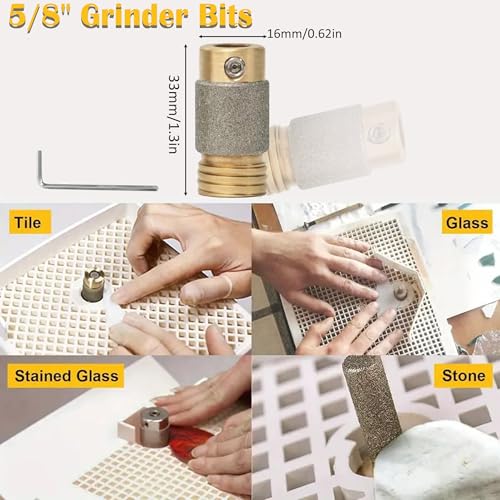 Mini Portable Glass Grinder with 5/8" Bits for Stained Glass Art Z96291