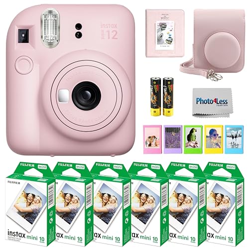 Instax Mini 12 Instant Camera Bundle with 60 Sheets Film and Accessories N9593