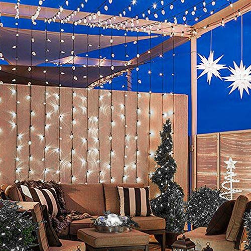 C9 Christmas Lights Cool White 16FT 25 LED Outdoor Connectable F4510