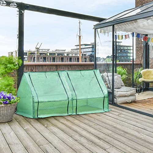Mini Greenhouse with 2 Zipper Doors, UV Protected for Plants E496755
