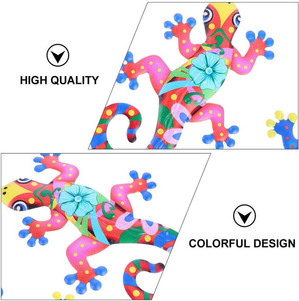 Iron Gecko Wall Art Decor 3D Metal Sculpture Hanging Ornament C7977