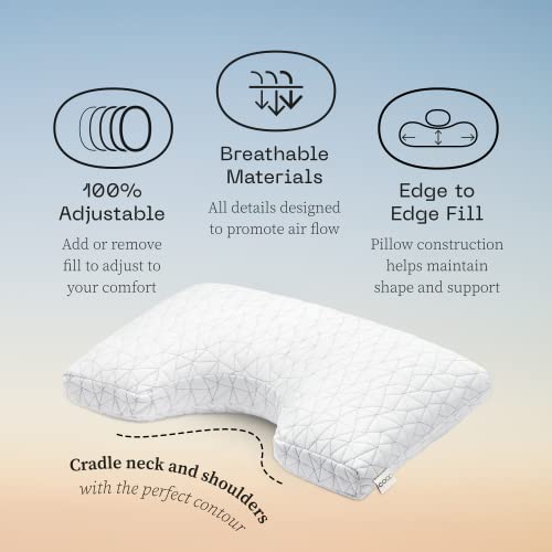 Adjustable Queen Bed Pillow, Cross Cut Memory Foam, Medium Firm for Side and Back Sleepers Q8246