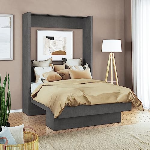 Full Murphy Wall Bed in White with Shelf O67975
