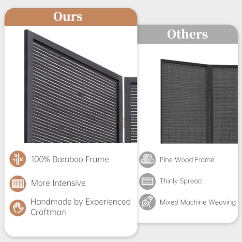 Bamboo Room Divider Folding Privacy Screen 4 Panel Freestanding F401