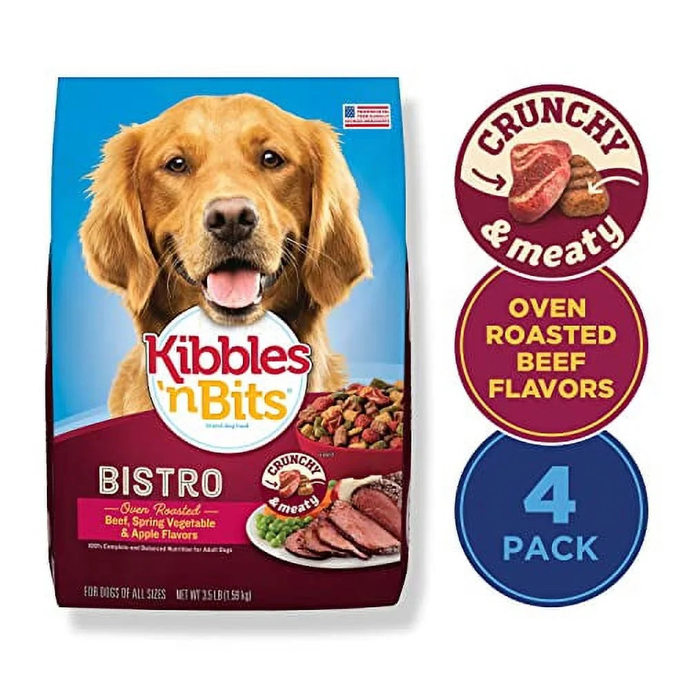 Oven Roasted Beef Flavor Dry Dog Food, 3.5 Pound Bag (Pack of 4) D1320