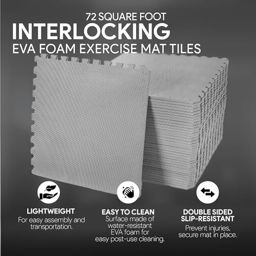 Puzzle Exercise Mat with EVA Foam Interlocking Tiles for MMA, Gymnastics and Home Gym N211438