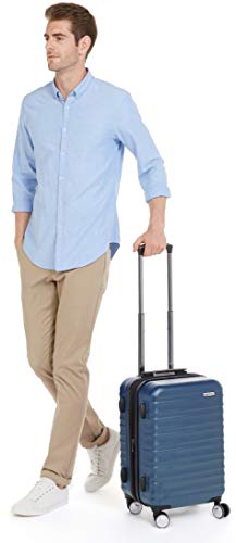 Carry-On Luggage with 8 Spinner Wheels, TSA Lock, Expandable, Navy Blue V3907