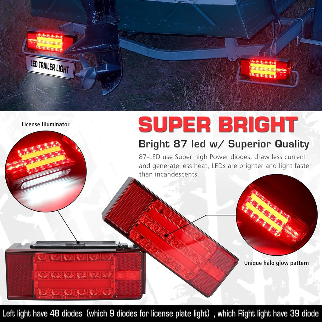 Submersible LED Trailer Light Kit for Truck RV Boat U840834