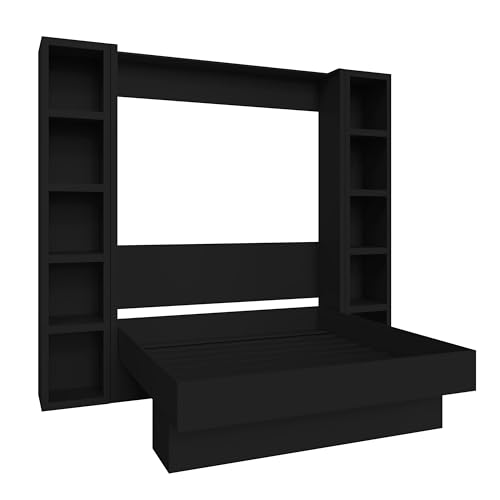 Queen Murphy Wall Bed with Two Bookshelves Y365306