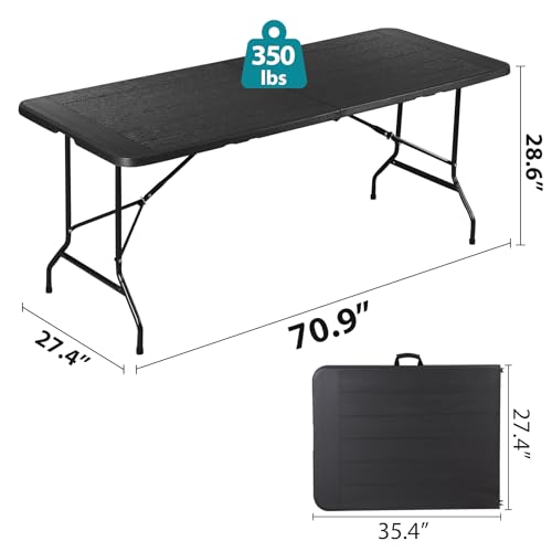 Portable 4 Foot Plastic Folding Table, Indoor Outdoor Heavy Duty, White R80992