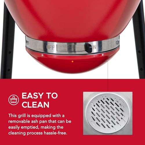 Charcoal Kamado Grill with Pizza Stone and Wheels Q84418