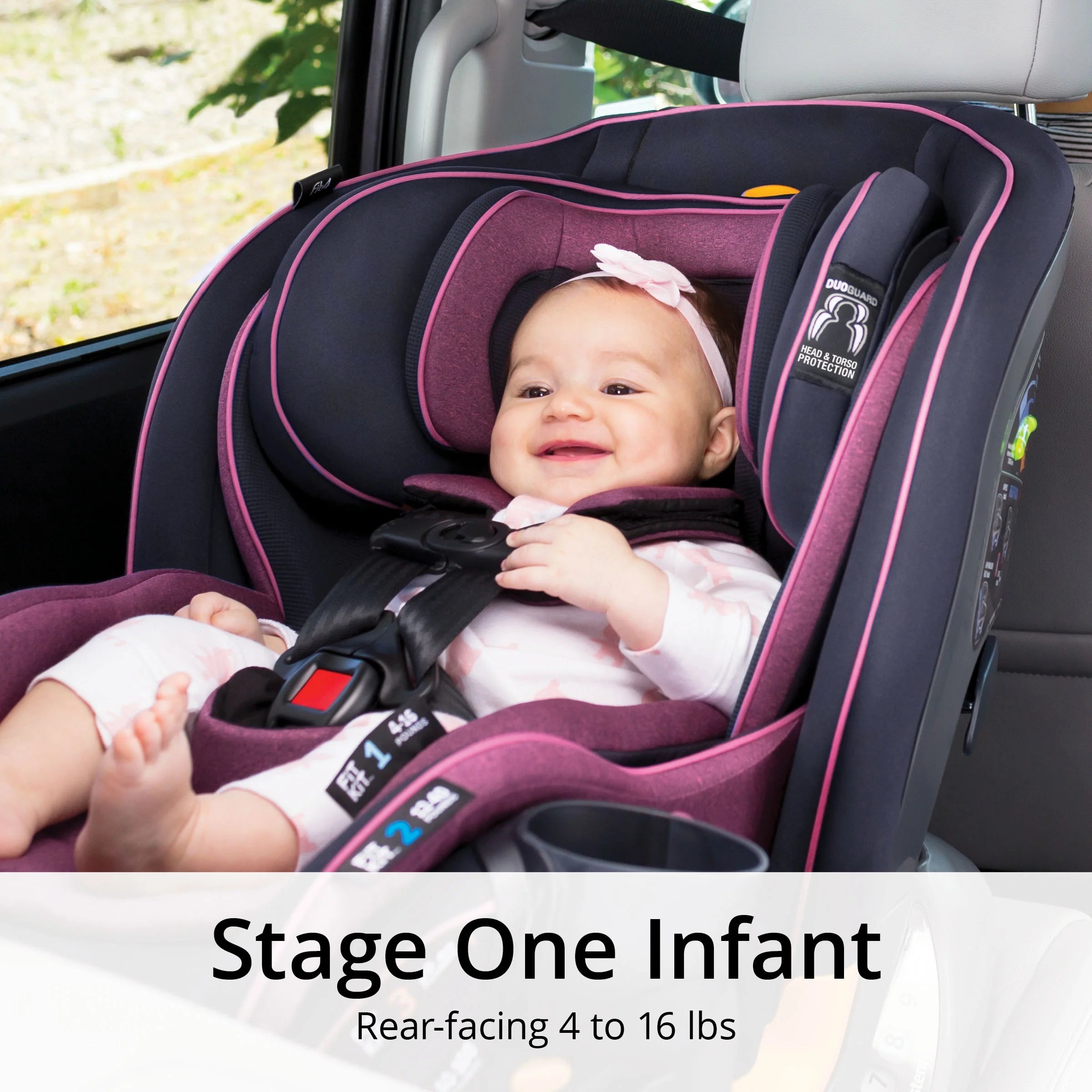 4-in-1 Convertible Car Seat, Navy/Purple Y642585