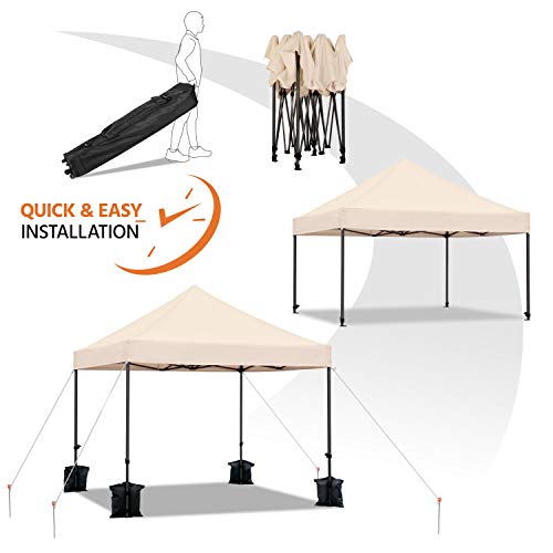 Heavy Duty Pop Up Canopy Tent 10x20 with Wheeled Carry Bag, White X6840