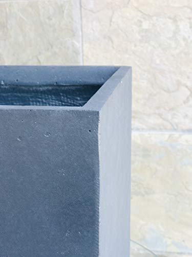10 Inch Square Concrete Planter with Drainage Hole for Indoor Outdoor Patio Garden C483611