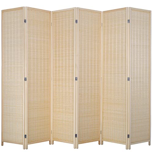 Bamboo Room Divider 6 Panel Folding Privacy Screen for Home L99111