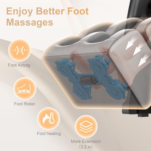 Zero Gravity Full Body Massage Chair with Heating, Foot Massage, Bluetooth Speaker L5704
