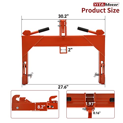 3 Point Quick Hitch, 3000 lbs 2" Receiver for Category 1 & 2 Tractors U55859