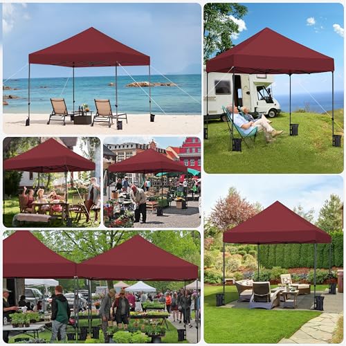 Heavy Duty Pop Up Canopy Tent 10x20 with Wheeled Carry Bag, White X6840
