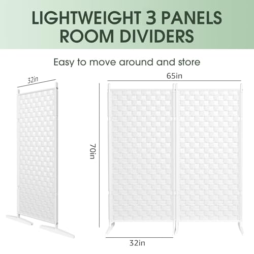 2 Panel Room Divider - White Folding Privacy Screen for Indoor Separation J851679