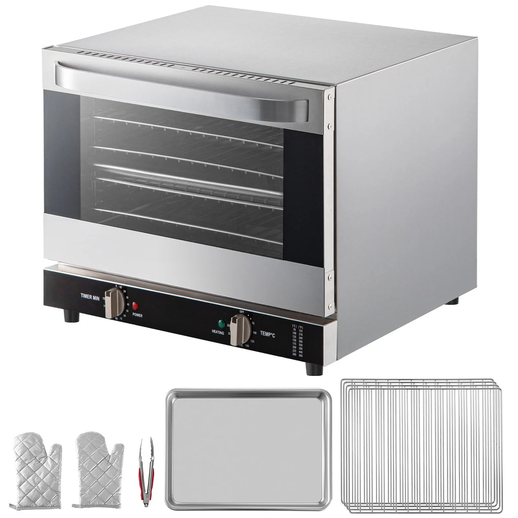 Commercial Convection Oven, 66L Countertop, 1800W Electric Baking Oven with Trays and Racks T271000