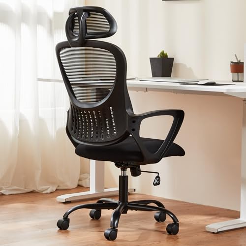 Ergonomic High-Back Mesh Office Chair with Wheels, Pink X2221