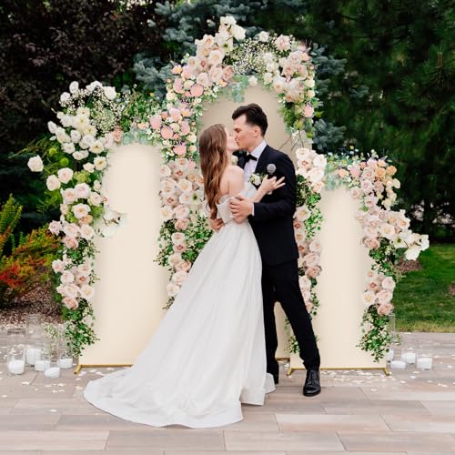 Gold Metal Wedding Arch Backdrop Stand with Arch Cover K7117