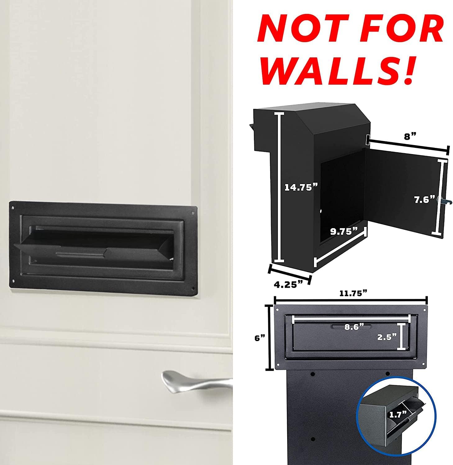 Through-the-Door Locking Steel Mailbox with Rear Access W15266